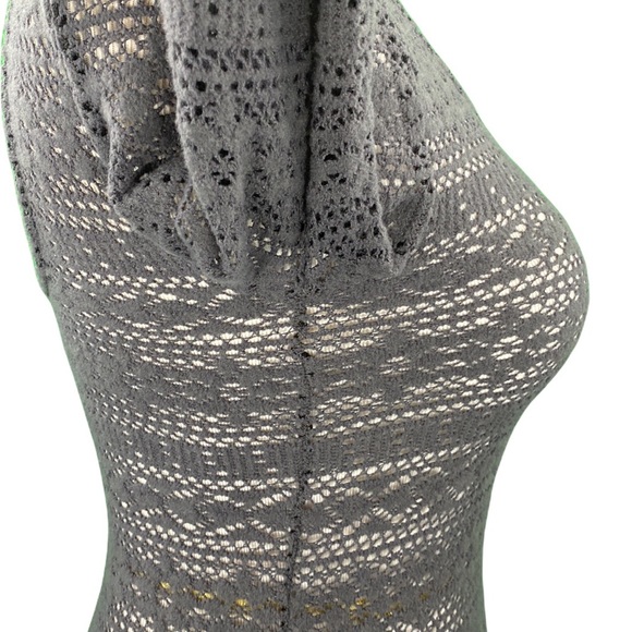 American Eagle Gray Open Back Lace Knit Sweater - Picture 4 of 11